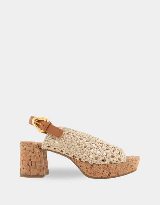 Cornelia Natural Tan Embroidered Raffia
