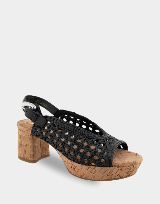 Cornelia Black Embroidered Raffia