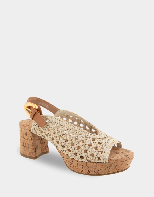Cornelia Natural Tan Embroidered Raffia