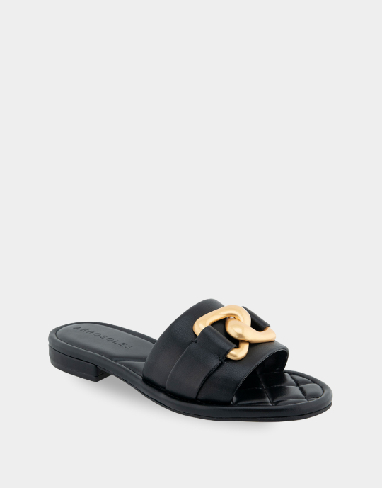 Big Charm Black Faux Leather