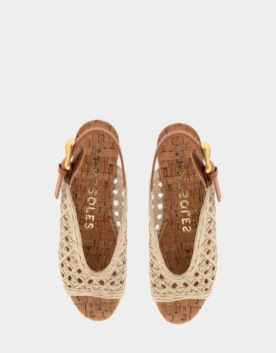 Cornelia Natural Tan Embroidered Raffia
