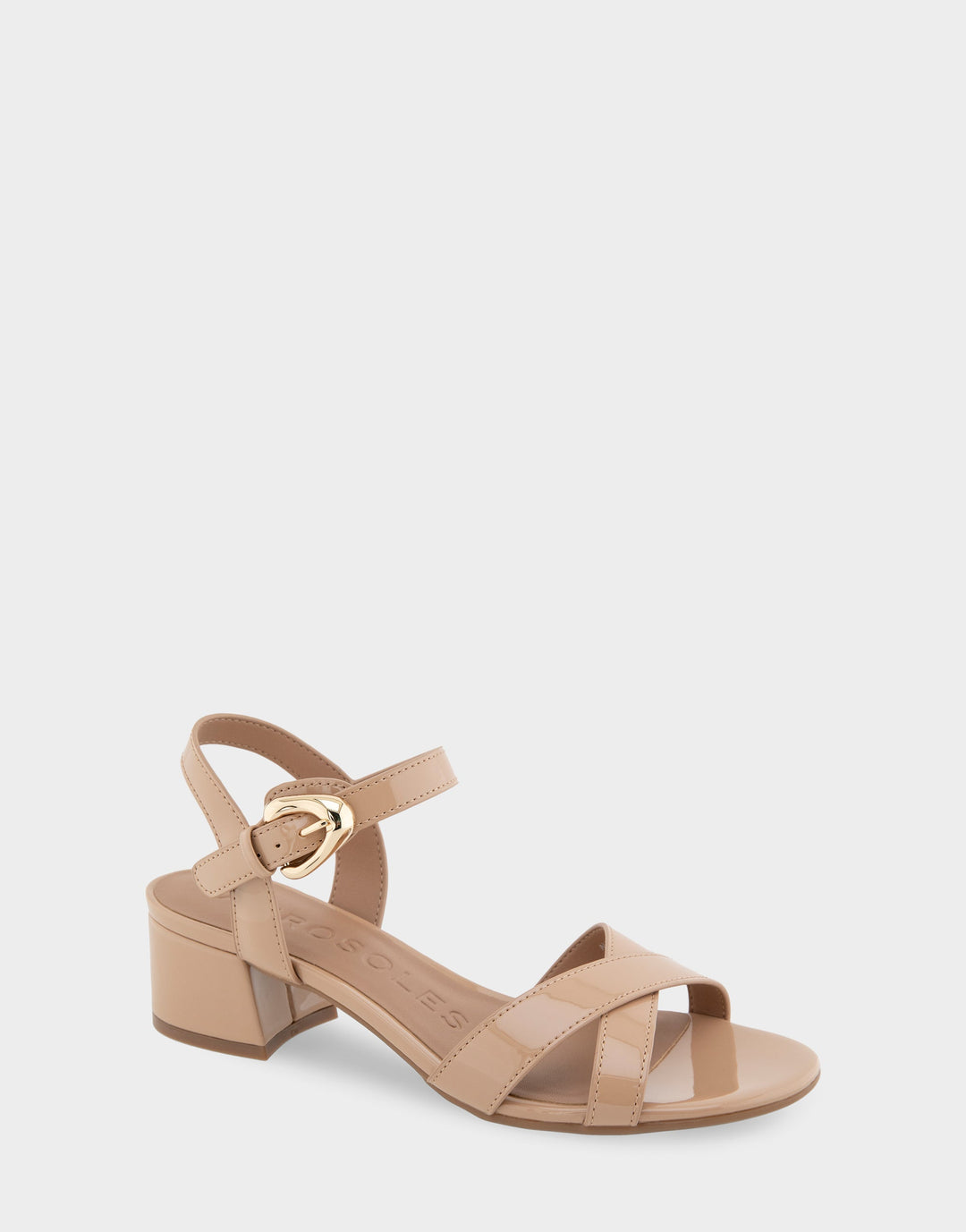 Cinzia Beige Bisque Patent Faux Leather