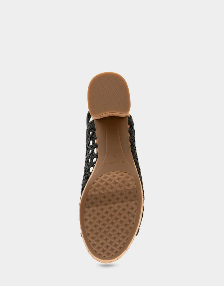 Cornelia Black Embroidered Raffia