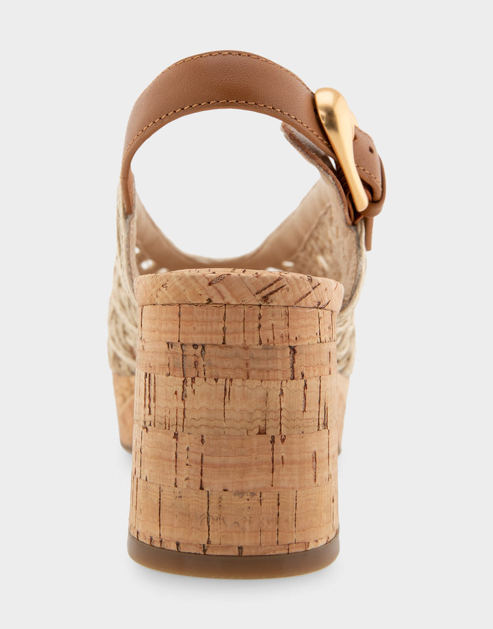 Cornelia Natural Tan Embroidered Raffia